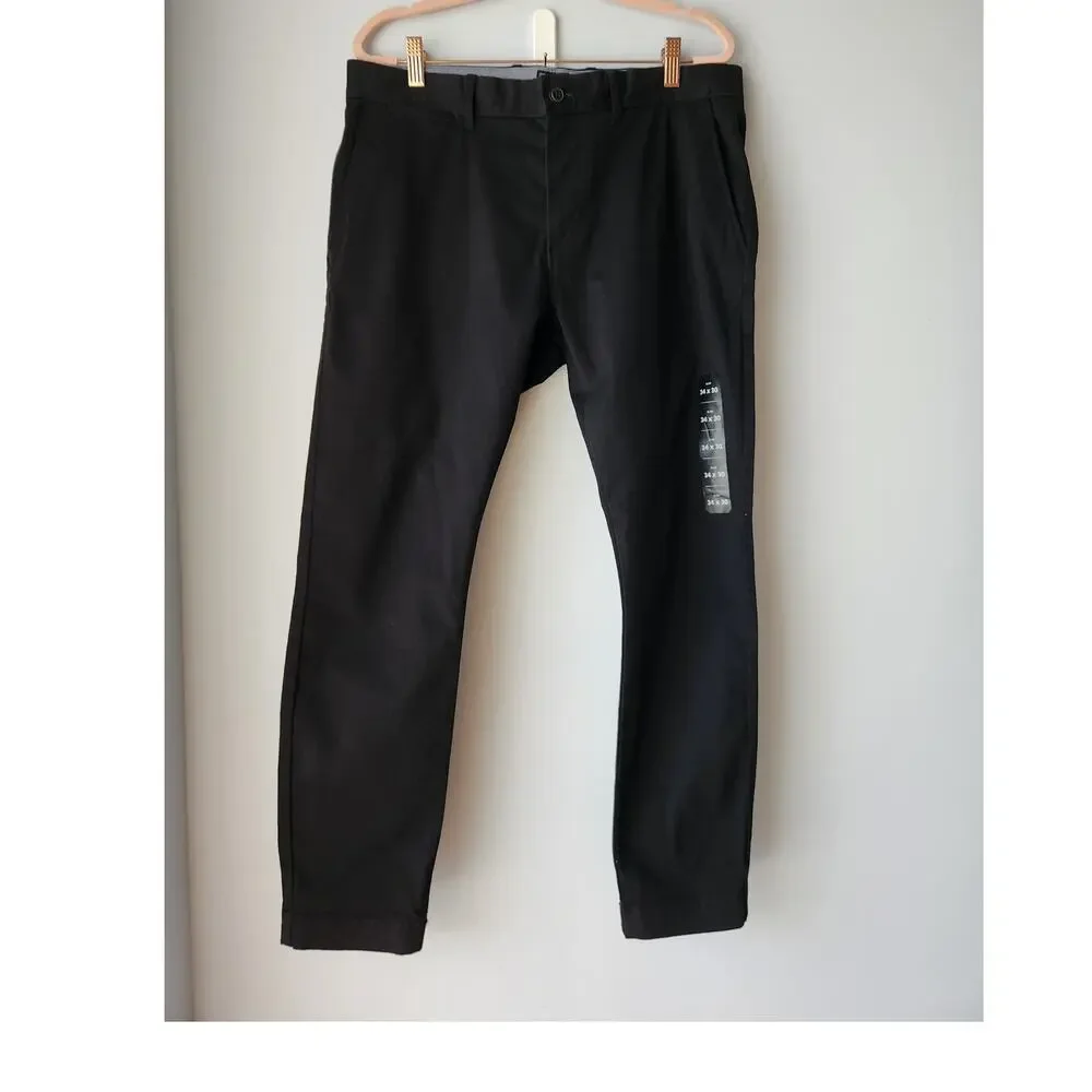 NWT J. Crew Men's Slim-Fit Original Chino Pant Black 34/30